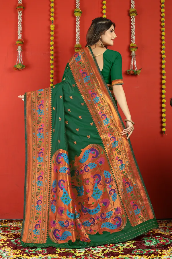GREEN_PURE_SILK_PATHANI_SAREE
